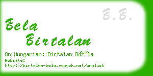 bela birtalan business card